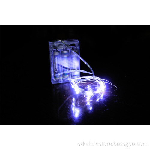 4.5V Hot Selling Wholesale Battery Power 4m Long 40 LED Indoor Decoration wedding Silver LED String Bright Red Light